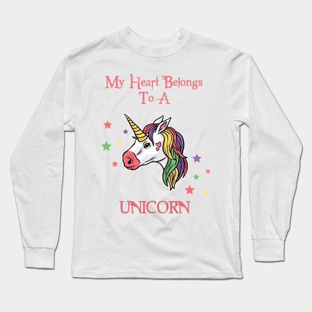 Unicorn Heart Long Sleeve T-Shirt by Specialstace83